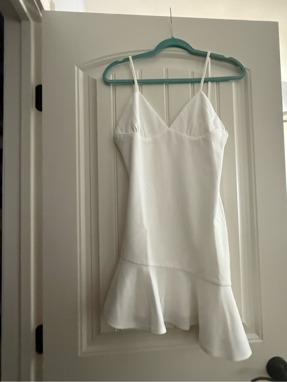 Hello Molly Take Me to Dance Mini Dress - White Slip Dress with Flounce Hem